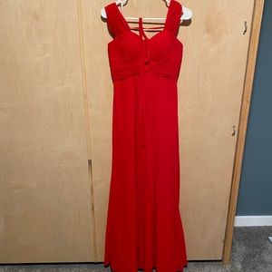 Long red dress